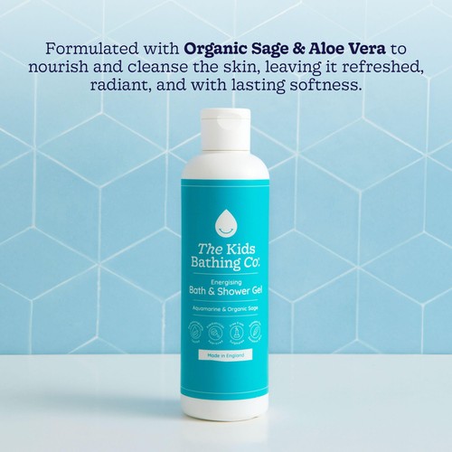 The Kids Bathing Co. Aquamarine & Organic Sage Energising Bath & Shower Gel