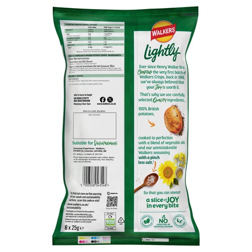 Walkers Lightly Salt & Vinegar Multipack Crisps