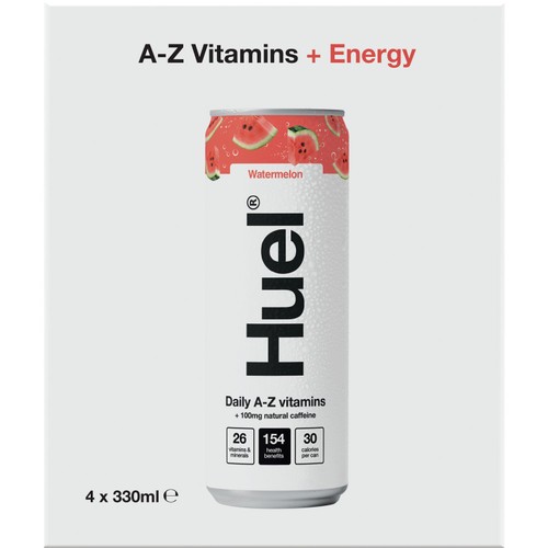 Huel Daily Vitamin Watermelon Sparkling Multivitamin Energy Drink