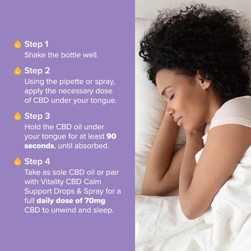 Vitality CBD Sleep Support Oil 1200mg, Dual applicator