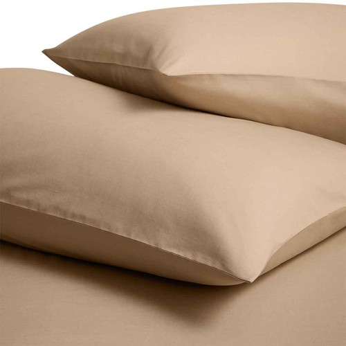 M&S Cotton Rich Bedding Set, Single, Biscuit