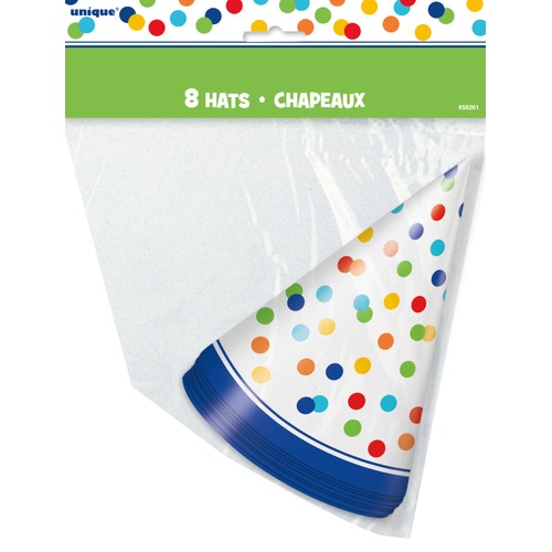 Rainbow Polka Dot Party Hat
