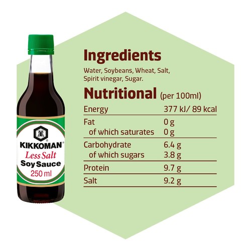 Kikkoman Less Salt Soy Sauce 43% Reduced Salt