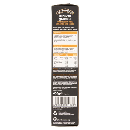 Eat Natural Low Sugar Granola Wholegrain Oats, Almonds & Seeds