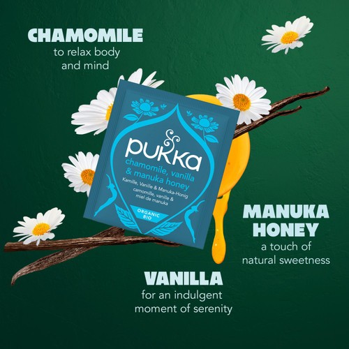Pukka Organic Chamomile, Vanilla & Manuka Honey Tea x20 CompostableTea Bags