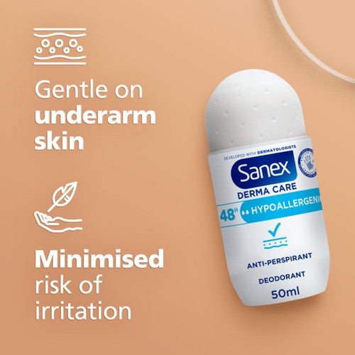 Sanex Derma Care Hypoallergenic 48-Hour Antiperspirant Roll-On Deodorant