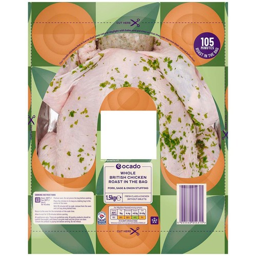 Ocado Roast in the Bag Pork, Sage & Onion Stuffed Whole Chicken