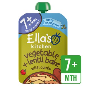 Ella's Kitchen Organic Vegetable & Lentil Bake Baby Food Pouch 7+ Months 130g