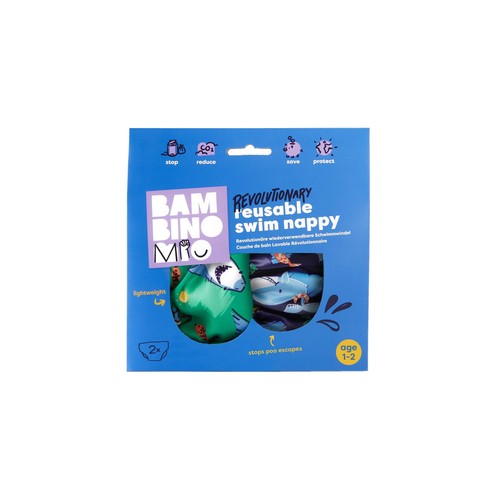 Bambino Mio Reusable Swim Nappy, Squeak & Finn, 1-2 years Size 3-4