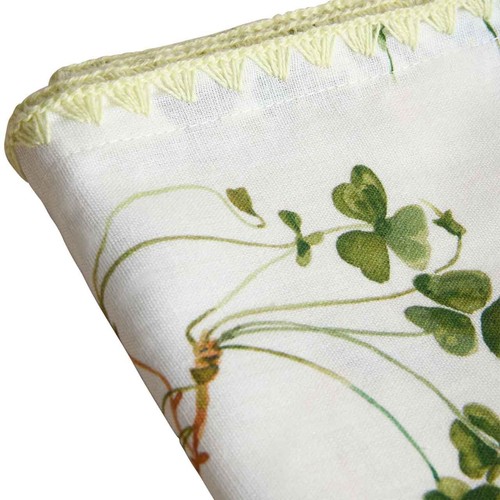 M&S Cotton Linen Floral Tablecloth, Green