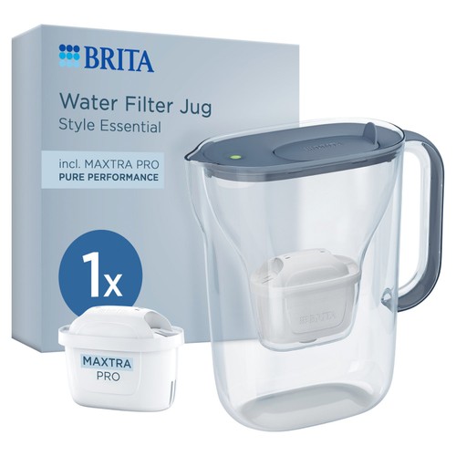 BRITA Style Essential Water Filter Jug Stone Blue