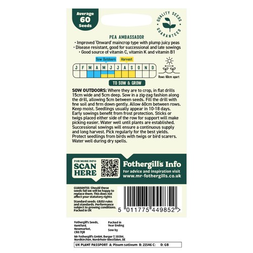 Mr Fothergills Seeds Oh Sow Simple Pea