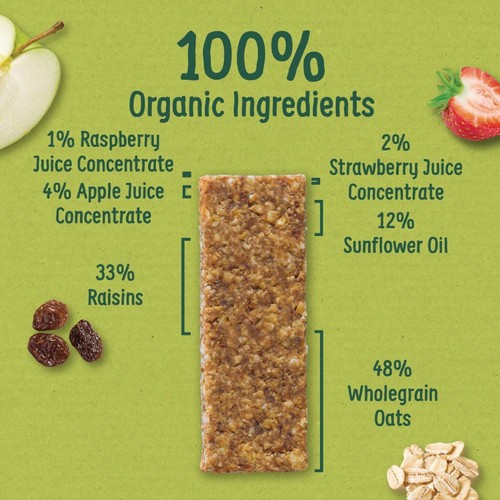 Organix Strawberry & Apple Soft Oaty Bars Toddler Multipack 12 months+