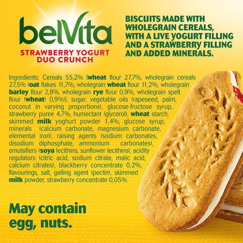 Belvita Strawberry Yogurt Duo Crunch Breakfast Biscuits