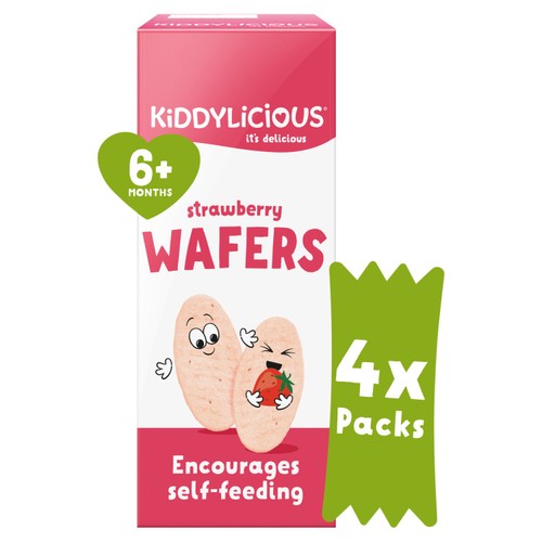 Kiddylicious Strawberry Mini Wafers Baby Snacks 6 months+