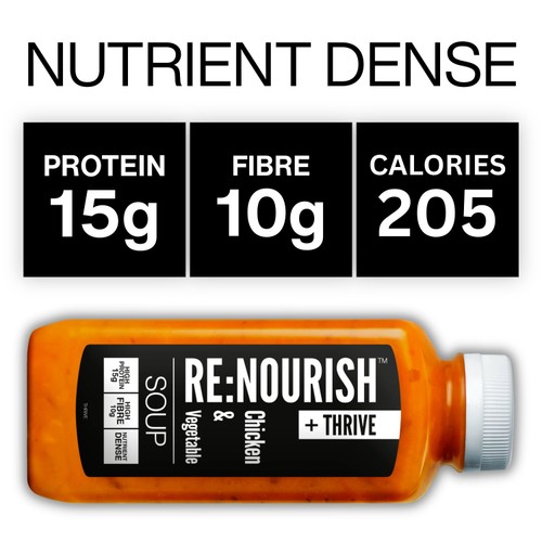 RENOURISH Thrive Chicken and Vegetable, High Protein & High Fibre Soup