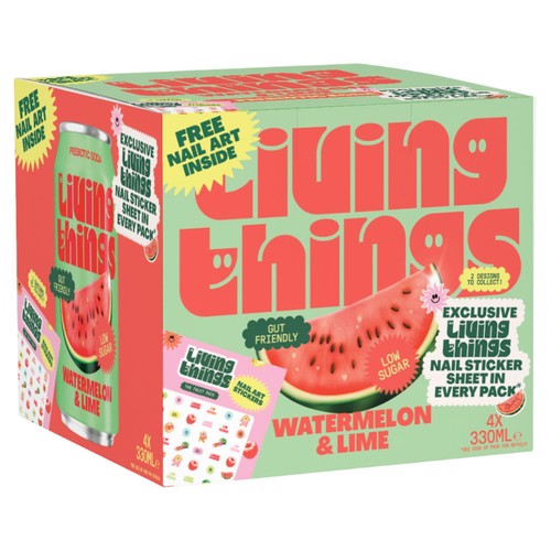 Living Things Watermelon & Lime Biotic Soda