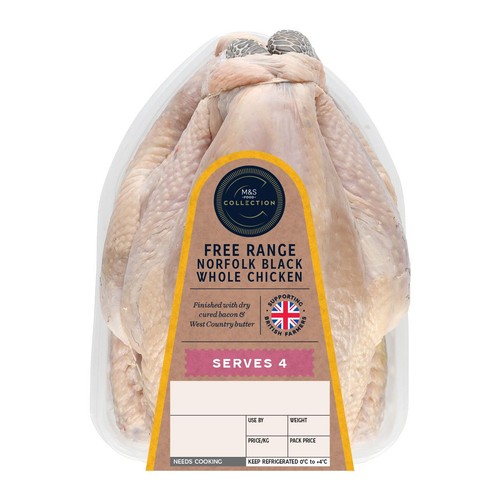 M&S Collection Free Range Norfolk Black Whole Chicken