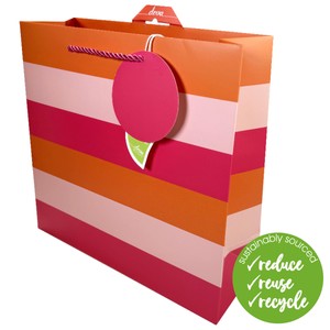 Deva Medium Square Stripe Pink Bag