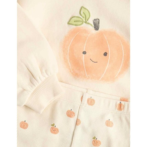M&S Halloween Pumpkin Sweat Outfit, 12-18 M, Cream Mix