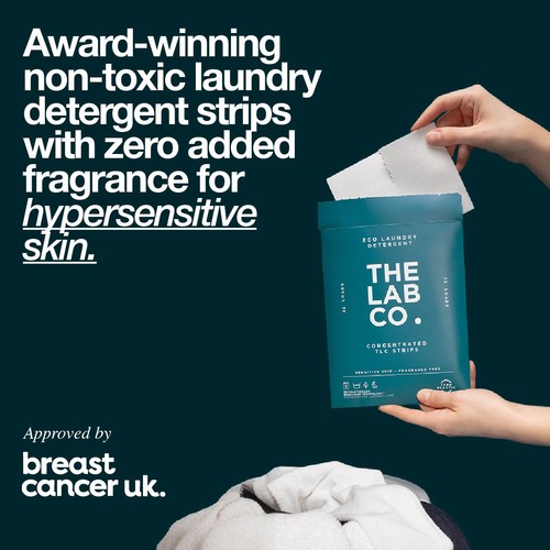 The Lab Co. Laundry Detergent Sheets Non Bio Fragrance Free 32 Loads