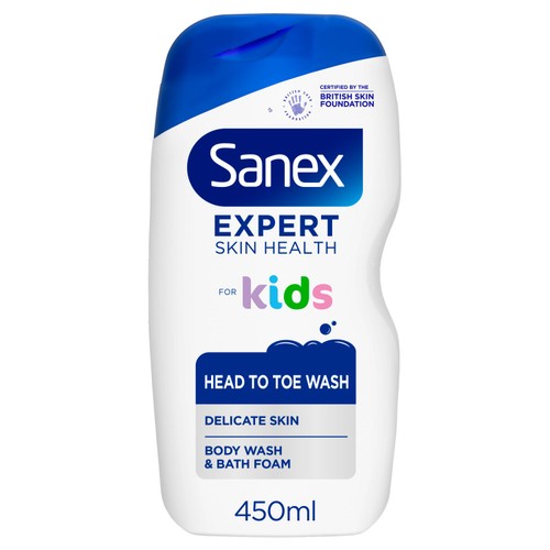 Sanex Expert Skin Health Kids Bubble Bath Body Wash Shower Gel