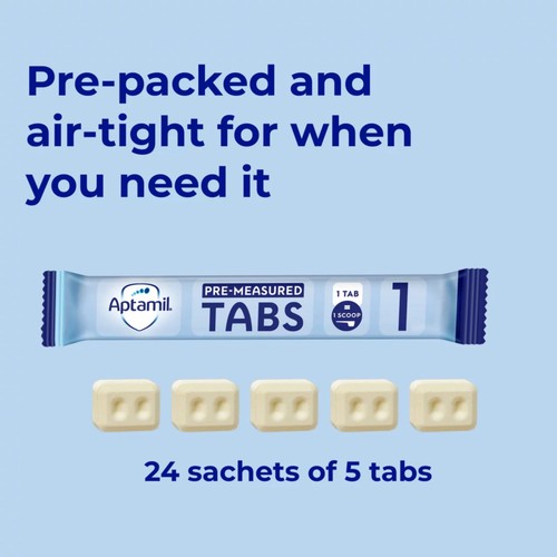Aptamil 1 First Infant Baby Milk Formula Tabs from Birth 120 Tabs