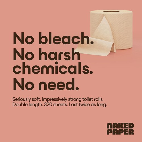 Naked Paper Unbleached Soft Extra Long Recycled Toilet Paper