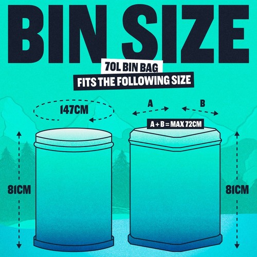 BEAST Incredibly Tough Drawstring Bin Bags 70L