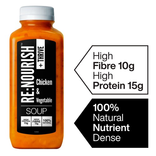 RENOURISH Thrive Chicken and Vegetable, High Protein & High Fibre Soup