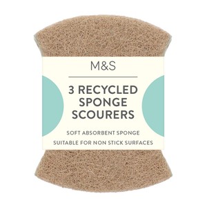 M&S 3 Recycled Sponge Scourers
