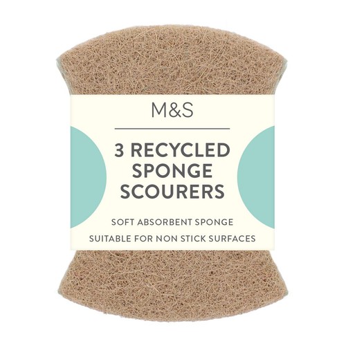 M&S 3 Recycled Sponge Scourers