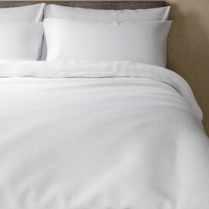 M&S Pure Cotton Waffle Bedding Set, Super King Size (6ft), White