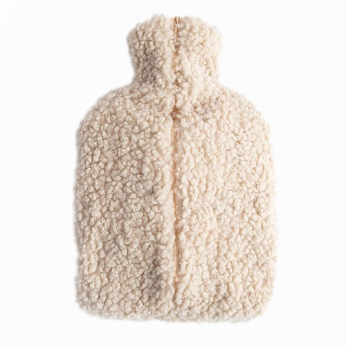 Caroline Gardner Heart Borg Hot Water Bottle, Oat/Charcoal