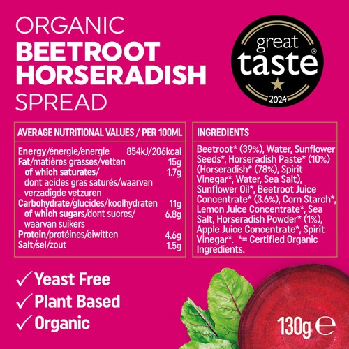 Bonsan Organic Vegan Beetroot Horseradish Pate