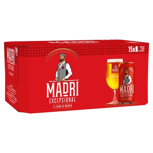 Madri Excepcional Premium Lager Beer Can