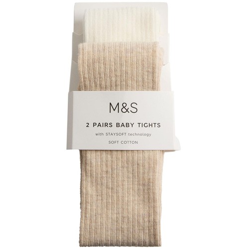 M&S Rib Tights, 0-6 M, Neutral