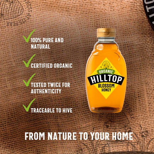 Hilltop Honey Organic Blossom Squeezy 