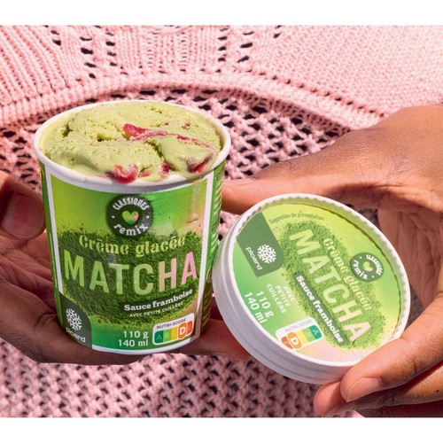 Picard Matcha Green Tea Ice Cream With Raspberry Coulis