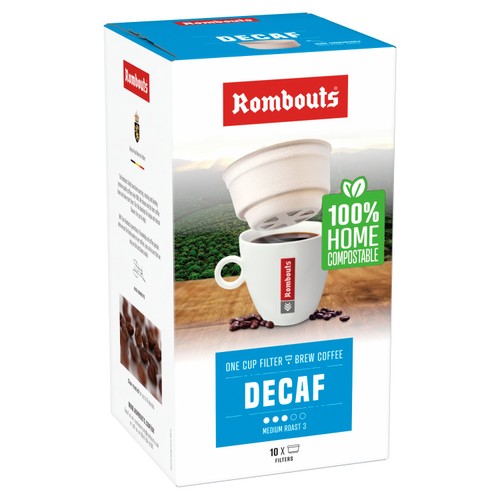 Rombouts Decaffeinated Compostable One Cup Filter Coffee