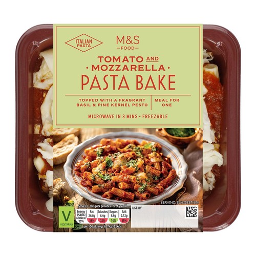 M&S Tomato & Mozzarella Pasta Bake Serves 1