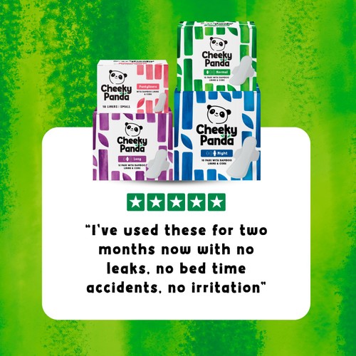 Cheeky Panda Heavy Period Pads with Biodegradable Bamboo Lining and Core