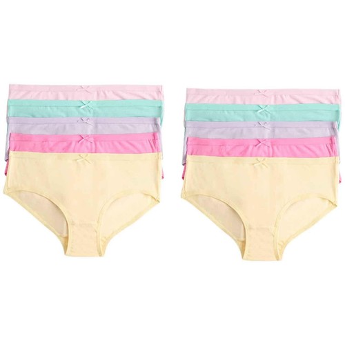 M&S Girls Cotton with Stretch Knickers, 8-9 Years, Multi
