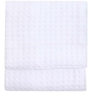 M&S Pure Cotton Large Waffle Throw, Soft White