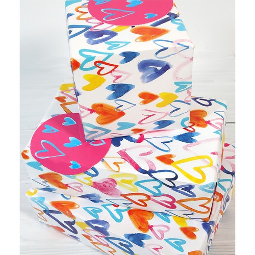 Hearts Gift Wrap Sheets & Tags