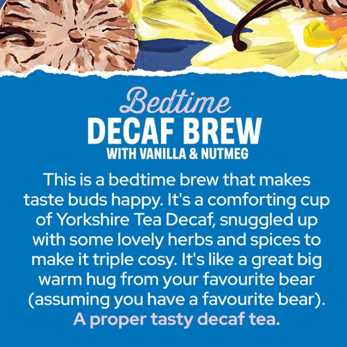 Yorkshire Tea Bedtime Decaf Brew, Vanilla & Nutmeg Herbal Tea Bags