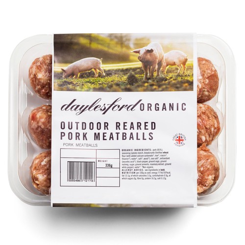 Daylesford Organic 12 Outdoor Reared Pork Meatballs