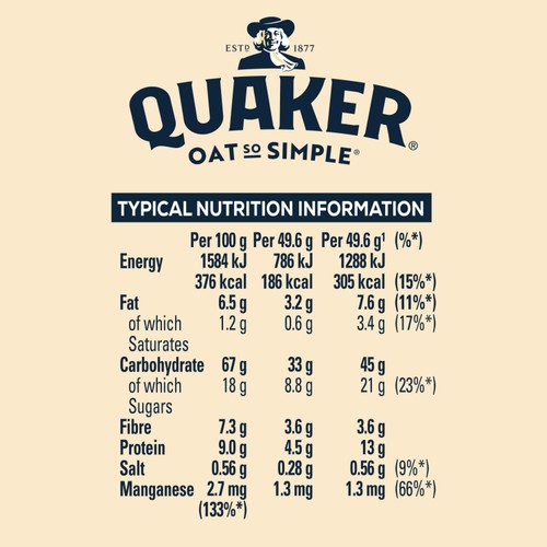 Quaker Oat So Simple Big Bowl Golden Syrup Porridge Sachets Cereal
