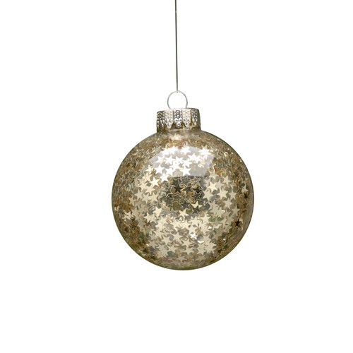 Clear Glass Ball with Gold Stars
