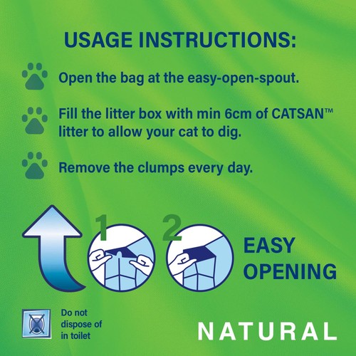 Catsan Natural 100% Biodegradable Clumping Odour Control Cat Litter 